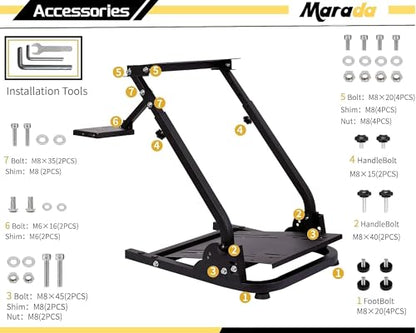 Marada G920 Racing Simulator Cockpit Compatible with Logitech G27 G25 G29 G920,for Thrustmaster Pro Gaming Steering Wheel Stand,Wheel and Pedals Not Included