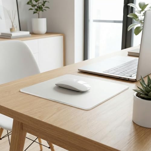 Glass Mouse Pad, 13.7x10.2 Inch Large Gaming Mousepad with Non-Slip Base, Special Glass Surface for Optimal Control, Clear Mouse Mat for Desk Computer Laptop Gamer Office Work - size: 13.7L x 10.2W inches
