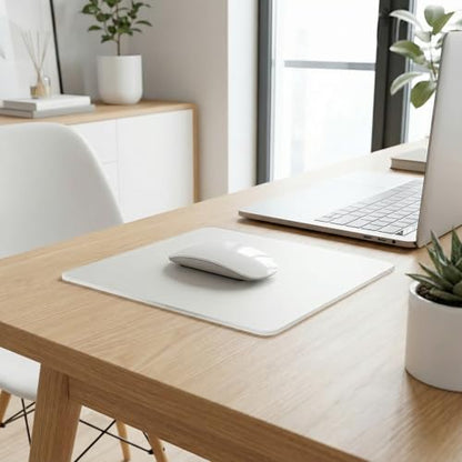 Glass Mouse Pad, 13.7x10.2 Inch Large Gaming Mousepad with Non-Slip Base, Special Glass Surface for Optimal Control, Clear Mouse Mat for Desk Computer Laptop Gamer Office Work - size: 13.7L x 10.2W inches