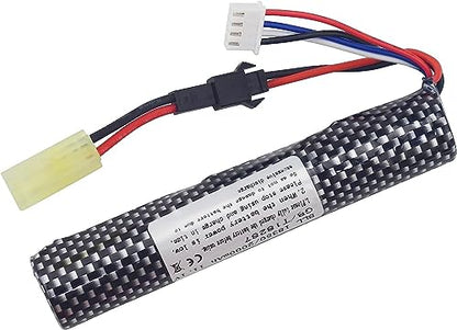 1PCS 3S 11.1V 2000mAh Li ion Battery with SM-2P Plug Connector and USB Charging Cable, Suitable for Airsoft Gel Water Droplet Blaster Air Gun Gel Ball Shock Wave Replacement Battery