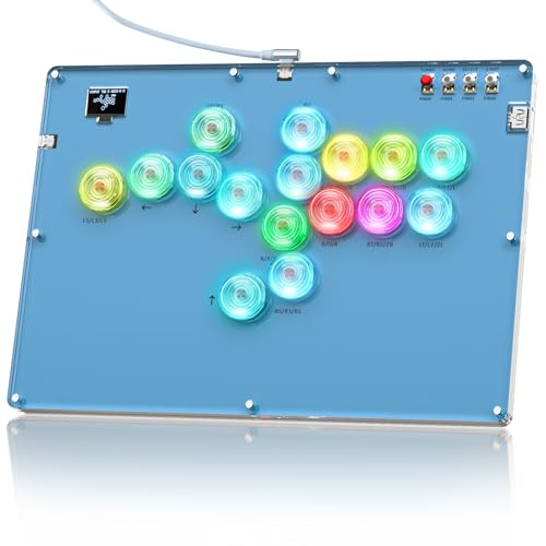 TiMOVO Haute42 Arcade Stick with Turbo Function, 16 Key All-Button Arcade Controller Fit for PS Controller, Blue - color: Blue