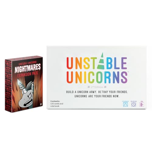 Unstable Games - Unstable Unicorns: Nightmares Expansion - Designed to be Added to Your Unstable Unicorns Card Game - style: Expansion Pack: Nightmares