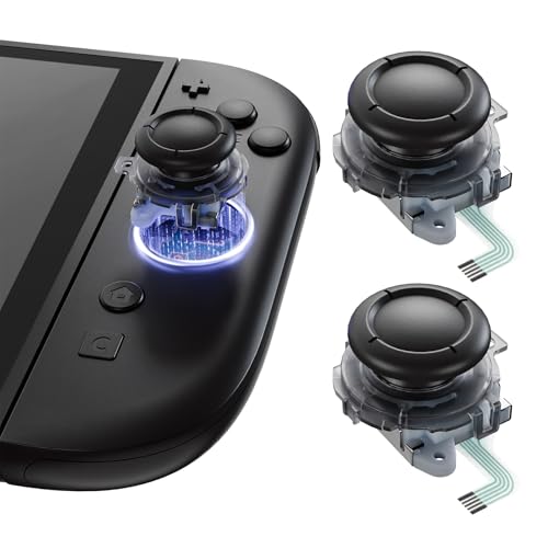 eXtremeRate Replacement 3D Joystick for Nintendo Switch 2 JoyCon, Controller Left Right Analog Stick Thumbsticks with Repair Tools for JoyCon 2, Multi-Colors Options - Clear Slate Black - color: Clear Slate Black