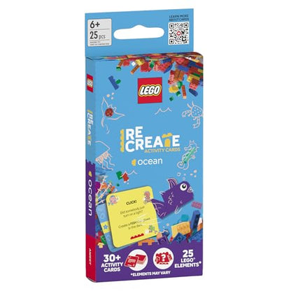 LEGO Recreate Activity Cards – Ocean | Imaginative Building Game with 30+ Activity Cards & 25 LEGO Elements | Ages 6+ | Screen-Free Creativity - style: Ocean