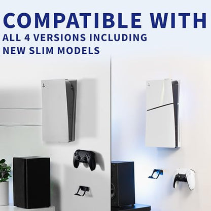VIVO Steel Wall Mount Bracket Designed for PS5 Gaming Console, Vertical Display for PlayStation 5, Open Design, Black, MOUNT-PS5B - color: Black