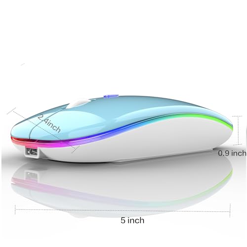 PEIBO Bluetooth Wireless Mouse for Laptop mac MacBook ipad MacBook air MacBook pro pc Desktop Computer Windows Chromebook Notebook (Blue White) - color: blue white