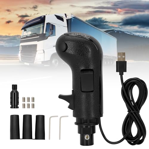 Besilo USB Truck Simulator Shifter for PC, Compatible with Logitech G25/G27/G29/G923, Thrustmaster TH8A – 18-Speed Gear Shift Lever for ATS & ETS2 – Semi Truck Shifter for Sim Racing Games