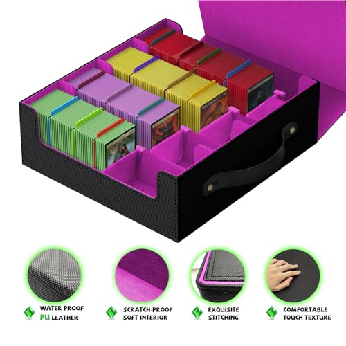 MTG Deck Boxs, Trading Card Storage Box, Card Storages Boxes, bulk card storage, Commander Decks Boxes, Sports Cards Storages, Mtg Commander Deckes Boxes,Deck Boxss Mtg (Black and Purple)