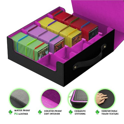 MTG Deck Boxs, Trading Card Storage Box, Card Storages Boxes, bulk card storage, Commander Decks Boxes, Sports Cards Storages, Mtg Commander Deckes Boxes,Deck Boxss Mtg (Black and Purple)