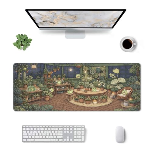 Cute Frog Gaming Mouse Pad Extended Large Mouse Mat 31.5 X 11.8 Inch Nonslip Rubber Base Long Desk Pad Stitched Edges Mousepad Mice Pad for Office Home Game - color: Cute Frog