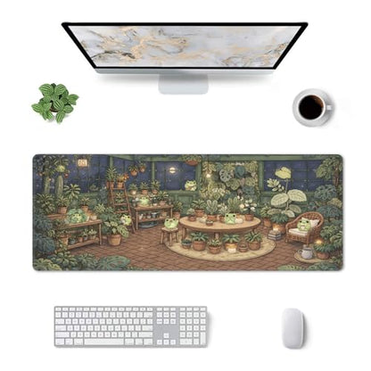 Cute Frog Gaming Mouse Pad Extended Large Mouse Mat 31.5 X 11.8 Inch Nonslip Rubber Base Long Desk Pad Stitched Edges Mousepad Mice Pad for Office Home Game - color: Cute Frog