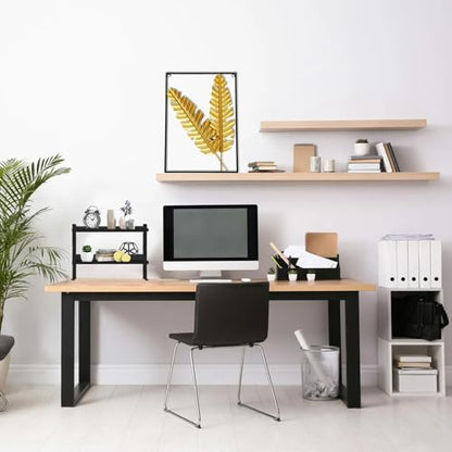 Clamp On Desk Shelf, Above or Under Office Desktop Shelves,Desk Attachment Shelf,Clip On Table Extension, Desk Extender Organizer Shelving for Gaming Organization Accessories