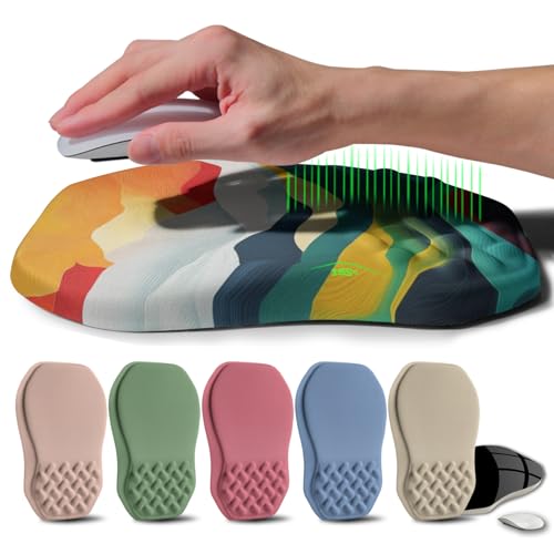 Ergonomic Raised Mouse Pad Wrist Support with Bilateral Slope Memory Foam Mousepad for Wrist Rest and Carpal Tunnel Pain Relief 11.8x7.9〃Colorful Lines - color: Colorful Lines