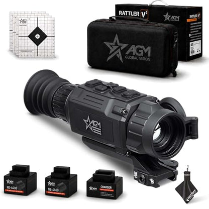 AGM Global Vision Rattler V2 Thermal Imaging Scope for Hunting, High Resolution with High Sensitivity Thermal Optics, Waterproof & Durable, Includes Thermal Targets & Cleaning Cloth - style: 25-256