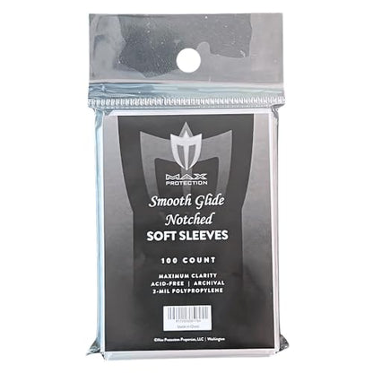 Max Protection Notched Penny Sleeves - 100ct Packs - Easy Glide Notched Card Holders- Premium, Acid-Free & Archival Safe Protection for Trading/Sports/Collectible Cards (10000 Sleeves) - size: 10000 Sleeves