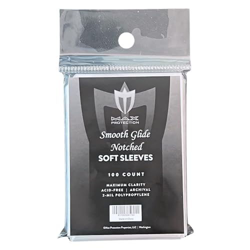 Max Protection Notched Penny Sleeves - 100ct Packs - Easy Glide Notched Card Holders- Premium, Acid-Free & Archival Safe Protection for Trading/Sports/Collectible Cards (5000 Sleeves) - size: 5000 Sleeves