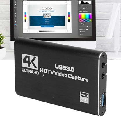 LICAEVEY 4K 60Hz HDMI Video Capture Card, USB 3.0 Audio Video Capture Device Full HD Recording Plug and Play for Game Live Streaming HDTV