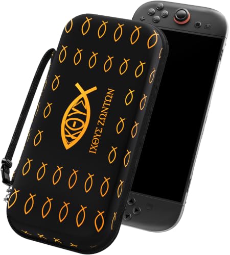 ivoler Carrying Case for Nintendo Switch 2 Model(2025), Portable Hard Shell Pouch Carrying Travel Game Bag for Nintendo Switch 2 Accessories Holds 12 Game Cartridge (Black+Gold Fish) - color: Black+Gold Fish, size: 7.9''