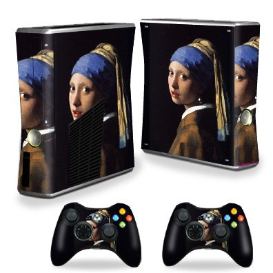 MightySkins Skin Compatible with X-Box 360 Xbox 360 S Console - Girl with Pearl Earring | Protective, Durable, and Unique Vinyl wrap Cover | Easy to Apply, Remove, and Change Styles | Made in The USA - color: Girl With Pearl Earring