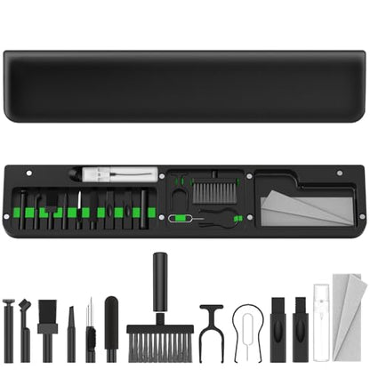 VICHYIE Keyboard Wrist Rest for Tenkeyless Keyboard, with Cleaning Kit | Wrist Pad for Typing Pain Relief, Multi-functional Cleaner Kit for Earbuds, Phones, Desk Accessories for Home&Office (Black)