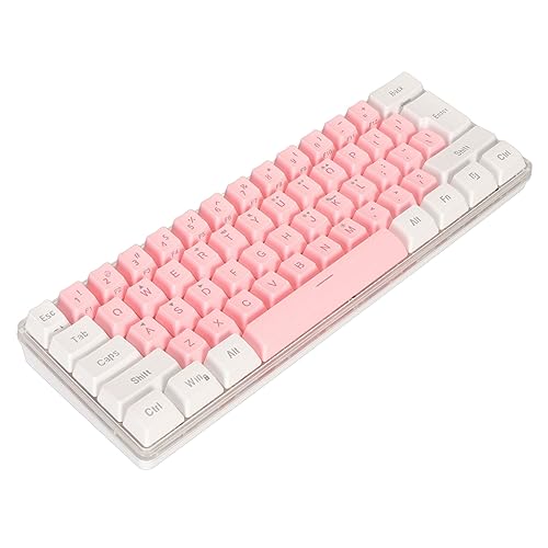 ZJchao Gaming Keyboard 60% Layout Mechanical Keyboard 61 Keys Wired RGB Compact Keyboard for Typist (White Pink) - size: White Pink