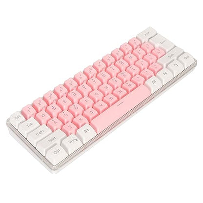 ZJchao Gaming Keyboard 60% Layout Mechanical Keyboard 61 Keys Wired RGB Compact Keyboard for Typist (White Pink) - size: White Pink