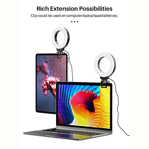 Video Conference Light 4'' 10cm Selfie for Laptop PC Webcam with Clip