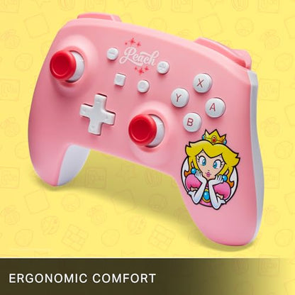 PowerA Wireless Controller for Nintendo Switch - Princess Peach Pink, Switch Lite/Switch-OLED Model, Nintendo Switch 2, AA Battery Powered (Battery Included), Bluetooth, Motion Controls, Officially Licensed - style: Princess Peach
