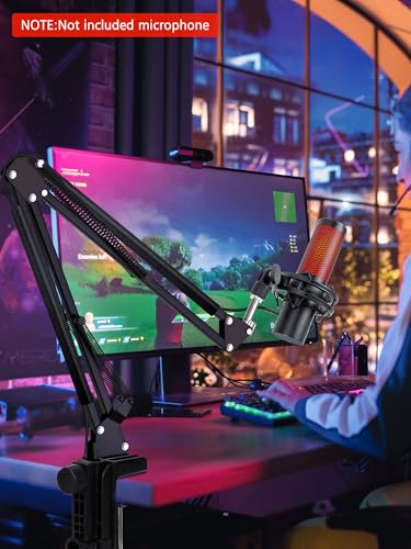 For HyperX QuadCast 2 Boom Arm - Mic Arm Compatible with Hyper x QuadCast, Microphone Boom Arm with Cable Ties, Improve Sound Quality, Mic Boom Arm for Hyperx QuadCast by SUNMON - color: QuadCast 2 Mic Boom Arm