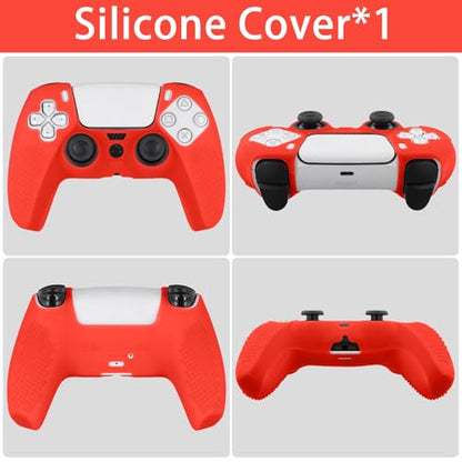 Baval Silicone Cover for Playstation 5 PS5 DualSense Wireless Controller | Scratch-resistant, Easy install, Silicone Construction, Portable Carrying Silicone Cover, Red Silicone Cover - color: Red Silicone Cover