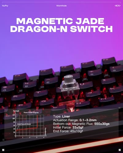 nuphy WH80 Hot-Swap Rapid Trigger Wireless Magnetic Keyboard with knob | Custom RGB Backlit Gaming Keyboard, 80% Layout, Tri-mode Hall Effect, 83 Keys, Support BT/2.4GHz/USB-C - color: Black