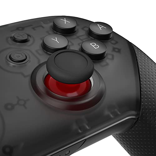 eXtremeRate Carmine Red & Black Replacement 3D Joystick Thumbsticks, Analog Thumb Sticks with Cross Screwdriver for Nintendo Switch Pro Controller - color: Black & Carmine Red