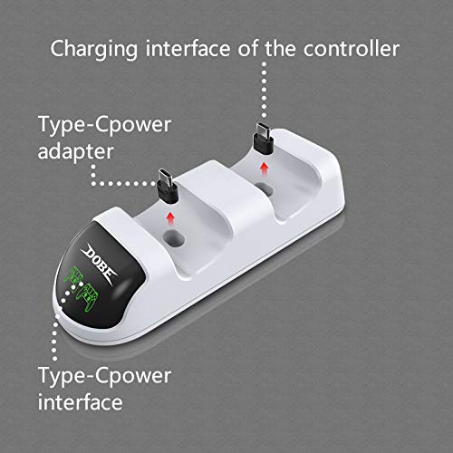 PS5 Controller Charger Station Dual Charging Dock - LED Indicator USB-C Stand with Overcharge Protection - Compact PlayStation 5 Charging Base for DualSense Controllers & Gaming Setup