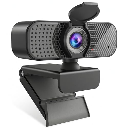 2K Webcam PC Webcam with Microphone and Physical Privacy Cover, Noise-Canceling Microphone, Auto Light Correction, Wide Angle, Plug and Play for Conferences/Online Classes/Live Streaming/Zoom/Teams - style: 2K