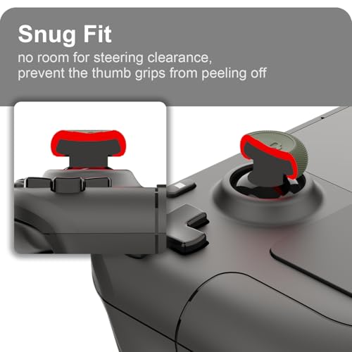 Skull & Co. Skin, CQC and FPS Thumb Grips Joystick Cap Analog Stick Cover for Steam Deck/OLED and ROG Ally, Ally X- Black, Set of 6 - color: Black, size: Concave-6pcs