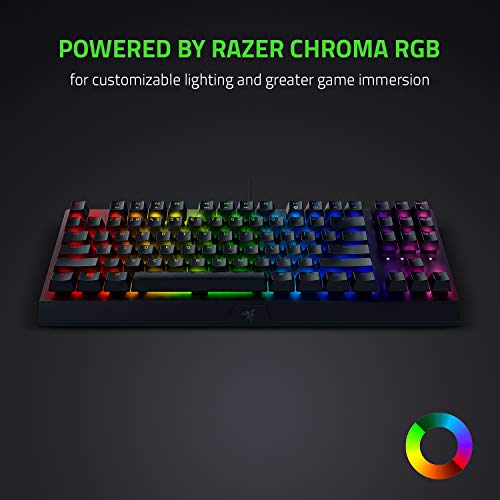 Razer BlackWidow V3 TKL Mechanical Gaming Keyboard, Yellow Switches, Black | Linear & Silent Mechanical Switches, Chroma RGB Lighting, Compact Form Factor, Programmable Macros - size: Keyboard
