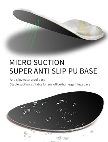 Palm-Rest and Wrist-Hugging Mouse Pad Wrist Rest, Ergonomic Wrist Support with Curve Fitting Cushioned Memory Foam for Carpal Tunnel Pain Relief, 9.9 x 8.3 Inch, Platinum Marble - color: Platinum Marble