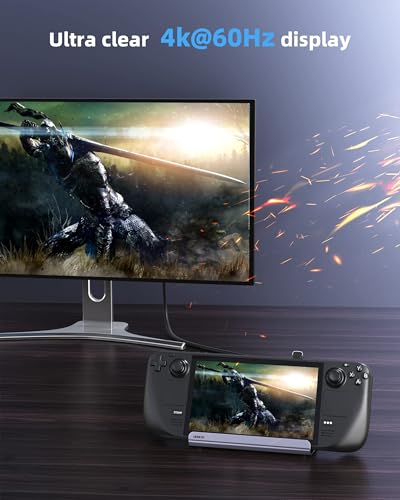 M.2 Steam Deck Dock, Docking Station for Steam Deck OLED/ROG Ally/Legion Go(S)/ROG Xbox Ally,with HDMI(4K@60Hz), Gigabit Ethernet, 3*USB-A 3.2, M.2Slot(SSD Expand Storage),USB C PD 100w Charging - style: Steam Dcek Dock(HDMI)