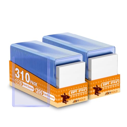620 Card Sleeves Top Loaders for Cards,Premium Plastic Baseball Card Sleeves,3"x 4"Card Protector Sleeves for Football Sports Cards, Game Standard Trading Cards (220 Hard Sleeve+400 Soft Sleeve) - size: 220 Blue Sleeves + 400 Soft Sleeves