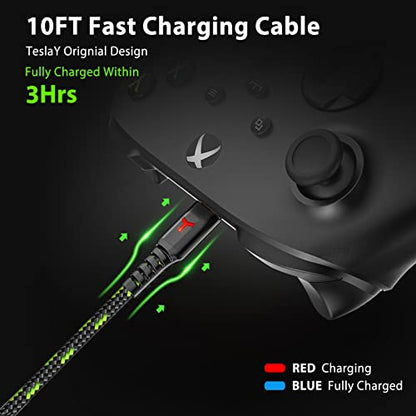 2 Pack Rechargeable Controller Battery Pack for Xbox Series X|S and Xbox One with 10FT USB C Charging Cable and Micro USB Adapter, Play and Charge Kit for All Xbox Wireless Controller, XBOX-SB08