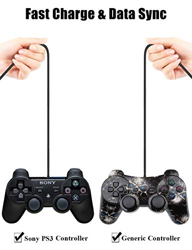 2 Pack 10ft PS3 Controller Charger Cable - Fast Mini USB Data Charging Cord for PS Move PlayStation 3 Wireless Controller, TI84 Plus CE, Digital Camera