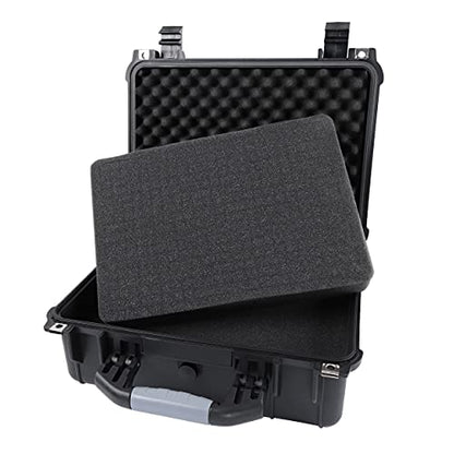 Tactical45 Hard Case with Foam - 16 x 13 x 7in Hard Shell Waterproof Storage Case with Pluck Padding Protective Latching Suitcase for Rifles, Cameras, Handguns, Drones, Guitars, and Electronics
