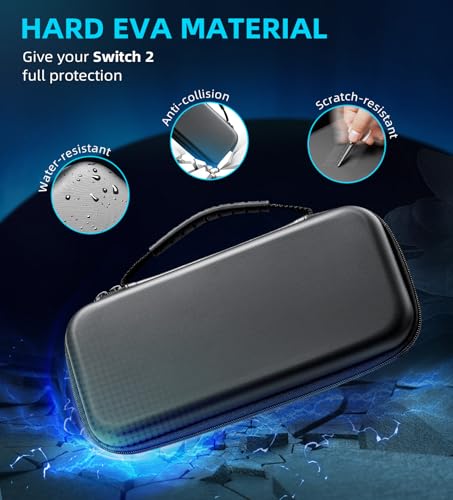 TiMOVO Carrying Case Compatible with Nintendo Switch 2, Black | Travel Carry Case, 10 Game Cartridges & Pocket, Protective Portable Hard Shell Pouch, For Console & Accessories - color: Black