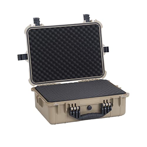 MEIJIA All Weather IP67 Waterproof Hard Camera Case,Hard Protective Case,Hard Case with Customizable Foam,Fit Use of Drones,Camera,Equipments,Pistols(Desert Tan,19.78x15.77x7.41inches) - color: Desert Tan, size: 19.78x15.77x7.41inches