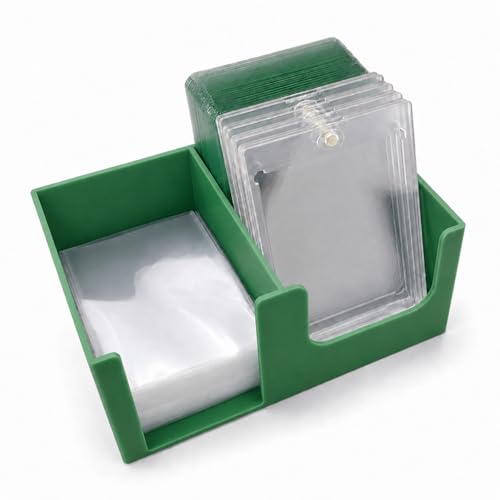 Card Care Lite - Toploader Dispenser Stackable Card Storage Box - Penny Sleeve Holder (Green) - 6.5 x 4.5 x 4 Inches - color: Green