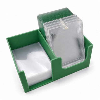 Card Care Lite - Toploader Dispenser Stackable Card Storage Box - Penny Sleeve Holder (Green) - 6.5 x 4.5 x 4 Inches - color: Green