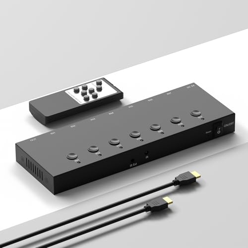 Y.D.F 7 Port HDMI Switch, 4k@60Hz HDMI Switcher 7 in 1 Out HDCP 2.0 Manual HDMI 2.0 Hub Support 3D Compatible with Nintendo Switch/OLED/Xbox/ PS5/4 Blu-Ray Player Fire Stick Roku Apple TV Chromeca - size: HDMI Switch 7 Port 4K New Version
