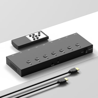 Y.D.F 7 Port HDMI Switch, 4k@60Hz HDMI Switcher 7 in 1 Out HDCP 2.0 Manual HDMI 2.0 Hub Support 3D Compatible with Nintendo Switch/OLED/Xbox/ PS5/4 Blu-Ray Player Fire Stick Roku Apple TV Chromeca - size: HDMI Switch 7 Port 4K New Version
