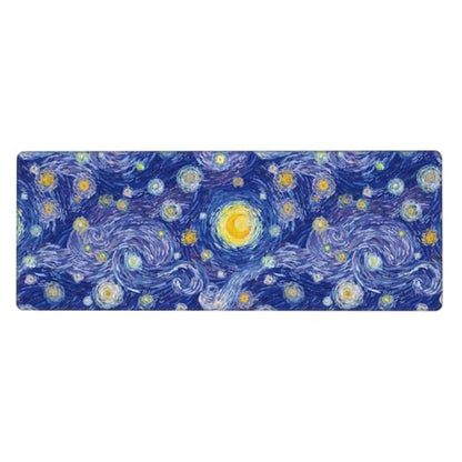 Large Mouse Pads for Desk, Extended Abstract Gaming Mousepad for Women Office Gifts, Funny XL Big Stitched Waterproof Nonslip Computer Mats Deskmat for Keyboard, (Starry Night, 31.5 * 11.8 in) - color: Starry Night