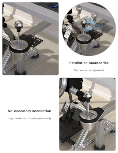 Desk/Chair Mount Bracket Plate for Racing Shifter, SIM Racing Game G25/27/29 T500 Windows 14 Bit Pc Usb Game Compatible with USB Handbrake,Logitech Driving Force Shifter,Thrustmaster TH8A Shifter & SIM Racing Games,Simagic DS-8x Sim/Fanatec ClubSport Raci